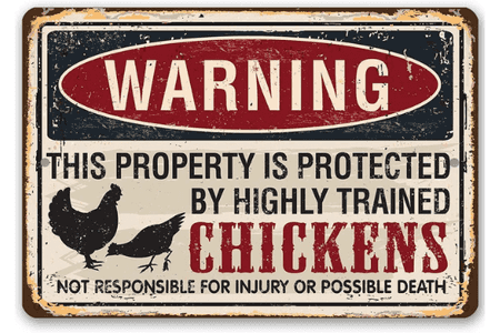 Plaque Attention aux poules